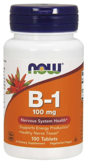 NOW Foods Vitamin B-1 Thiamine, 100mg - 100 tablets