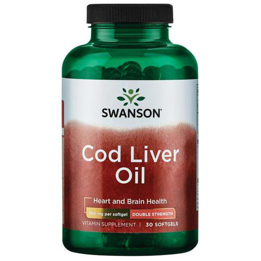 Swanson Cod Liver Oil, 700mg Double-Strength - 30 softgels