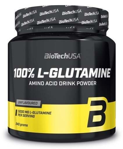 BioTechUSA 100% L-Glutamine, Unflavoured - 240 grams