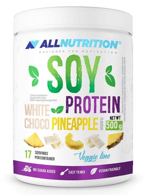 Allnutrition Soy Protein, White Choco Pineapple - 500 grams