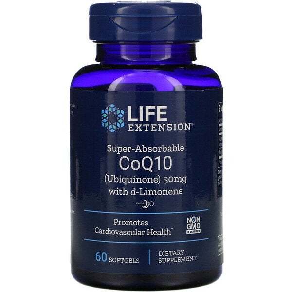 Life Extension Super Absorbable CoQ10 with d-Limonene, 50 mg - 60 Softgels