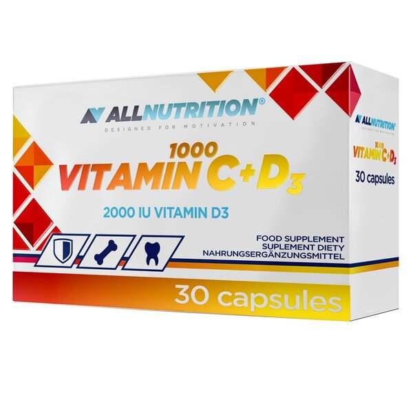 Allnutrition Vitamin C 1000 + D3 - 30 caps