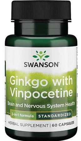 Swanson Ginkgo with Vinpocetine Standardized - 60 caps