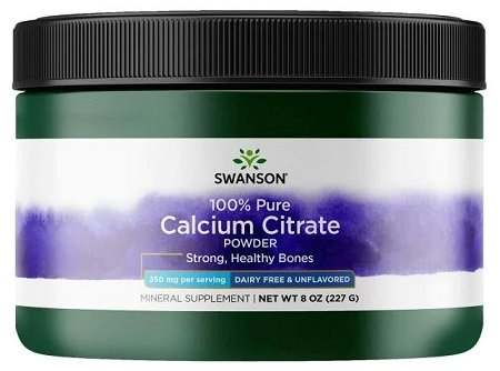 Swanson Calcium Citrate Powder, 100% Pure and Dairy-Free - 227 grams