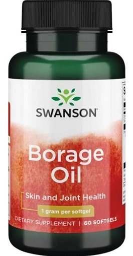 Swanson Borage Oil, 1000mg - 60 softgels