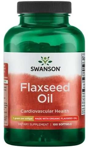 Swanson Flaxseed Oil, 1000mg - 100 softgels