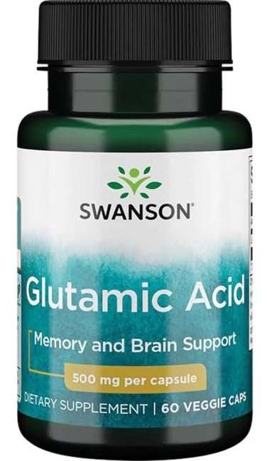 Swanson Glutamic Acid, 500mg - 60 vcaps