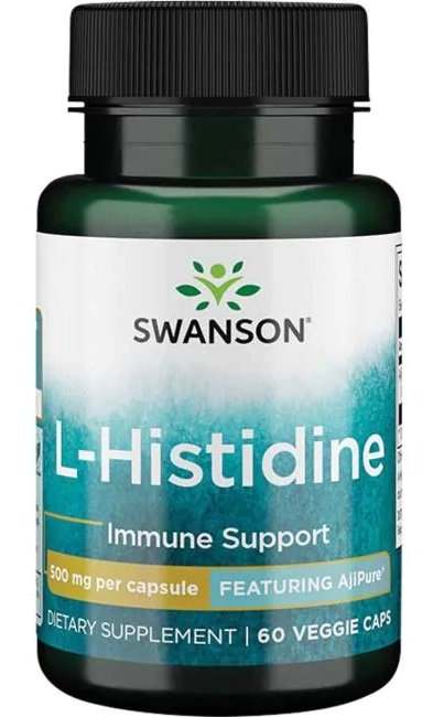 Swanson AjiPure L-Histidine, 500mg - 60 vcaps