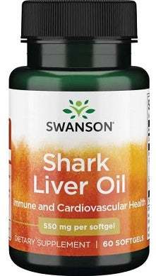 Swanson Shark Liver Oil, 550mg - 60 softgels