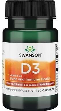 Swanson Vitamin D-3, 1000 IU - 60 caps