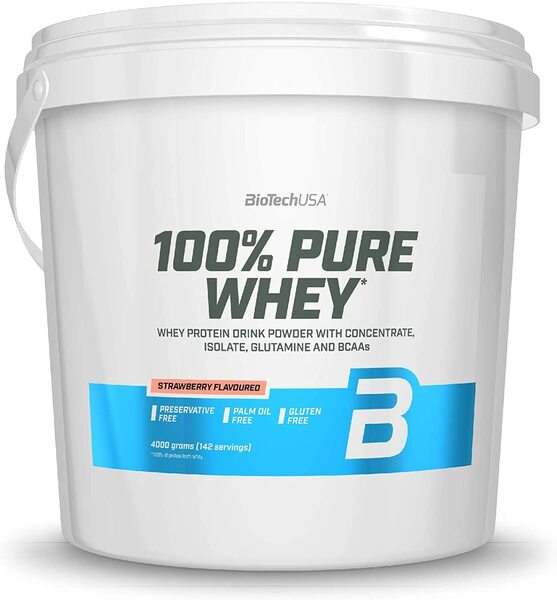 BioTechUSA 100% Pure Whey, Strawberry - 4000 grams