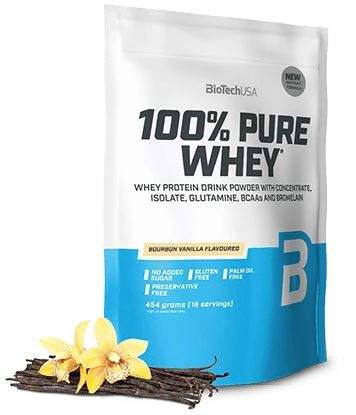 BioTechUSA 100% Pure Whey, Bourbon Vanilla - 454 grams