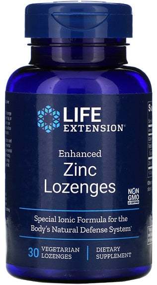 Life Extension Enhanced Zinc Lozenges, Unflavoured - 30 vegetarian lozenges