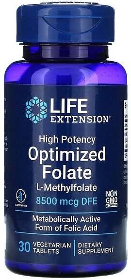 Life Extension High Potency Optimized Folate - 30 vegetarian tabs