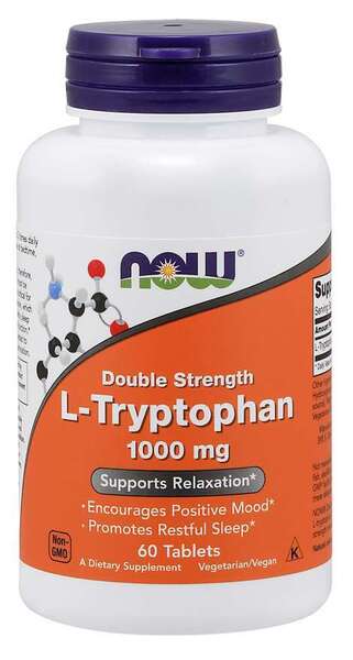 NOW Foods L-Tryptophan, 1000mg Double Strength - 60 tablets