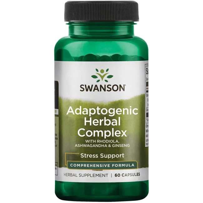 Swanson Adaptogenic Herbal Complex with Rhodiola, Ashwagandha & Ginseng - 60 caps