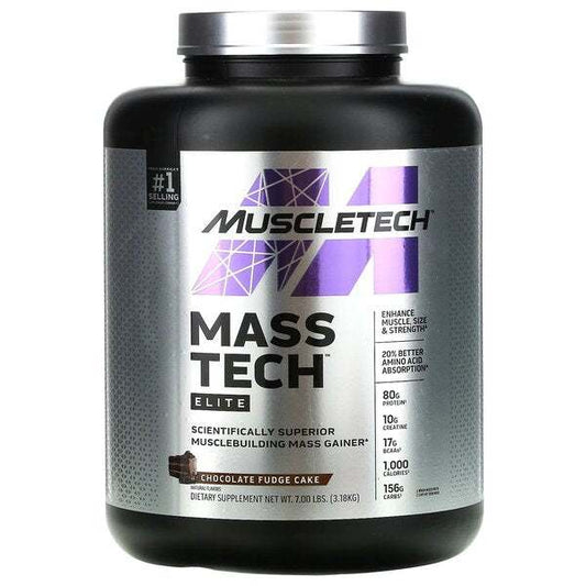 MuscleTech Mass-Tech Elite, Chocolate Fudge Cake - 3180 grams