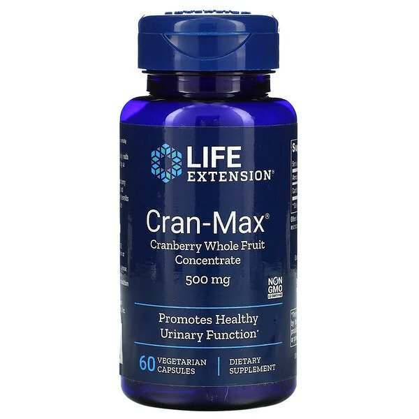 Life Extension Cran-Max Cranberry Whole Fruit Concentrate, 500mg - 60 vcaps