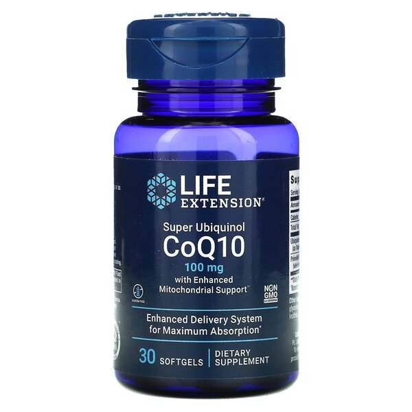 Life Extension Super Ubiquinol CoQ10 with Enhanced Mitochondrial Support, 100mg - 30 softgels