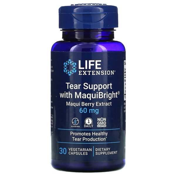 Life Extension Tear Support with MaquiBright (Maqui Berry Extract), 60mg - 30 vcaps