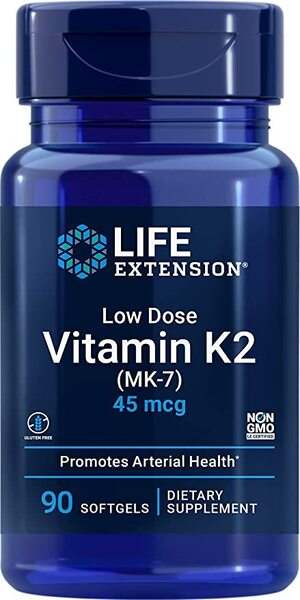 Life Extension Low Dose Vitamin K2 (MK-7), 45mcg - 90 softgels