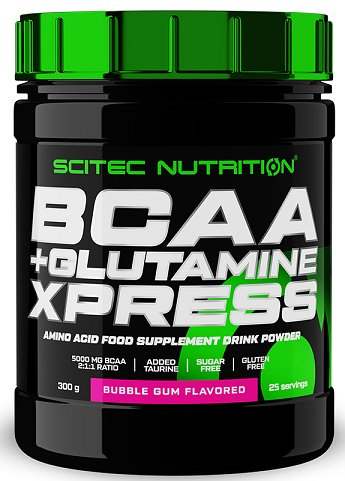 SciTec BCAA + Glutamine XPress, Bubble Gum - 300 grams