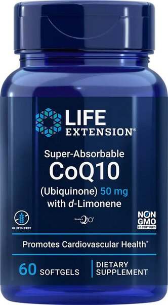 Life Extension Super-Absorbable CoQ10 (Ubiquinone) with d-Limonene, 100mg - 60 softgels