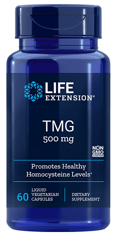 Life Extension TMG 500mg liquid vcaps bottle