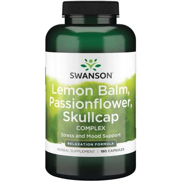 Swanson Lemon Balm, Passionflower, Skullcap Complex - 180 caps