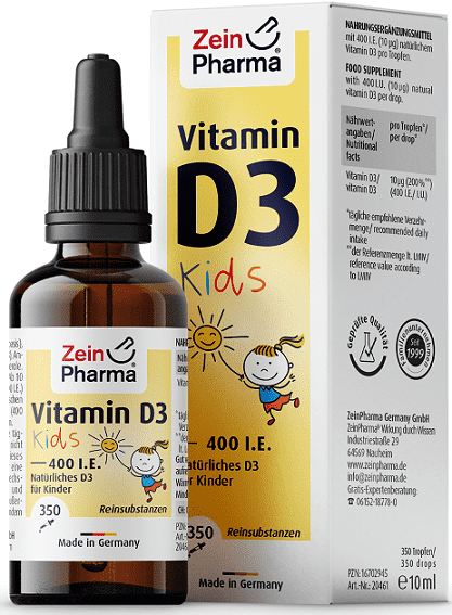 Zein Pharma Vitamin D3 Drops For Kids, 400IU - 10 ml.