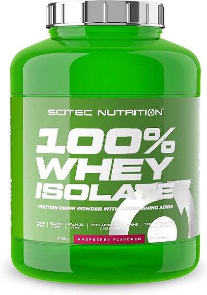 SciTec 100% Whey Isolate, Raspberry - 2000 grams