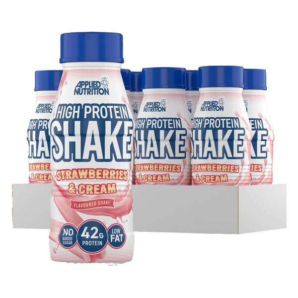 Applied Nutrition High Protein Shake, Strawberries & Cream - 8 x 500 ml.