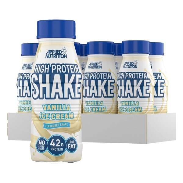 Applied Nutrition High Protein Shake, Vanilla Ice Cream - 8 x 500 ml.