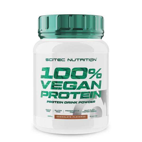 SciTec 100% Vegan Protein, Chocolate - 1000 grams