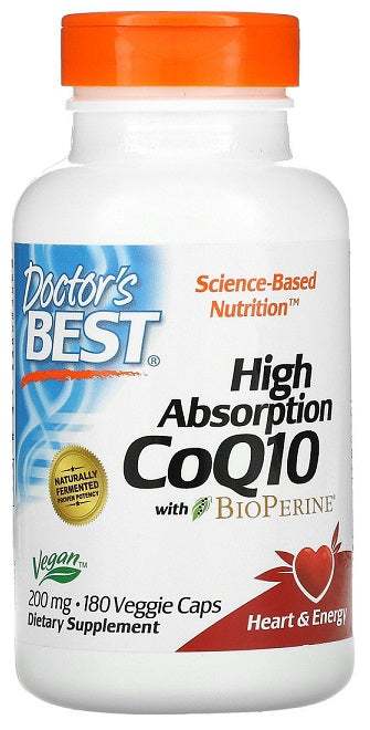 Doctor's Best High Absorption CoQ10 with BioPerine, 200mg - 180 vcaps