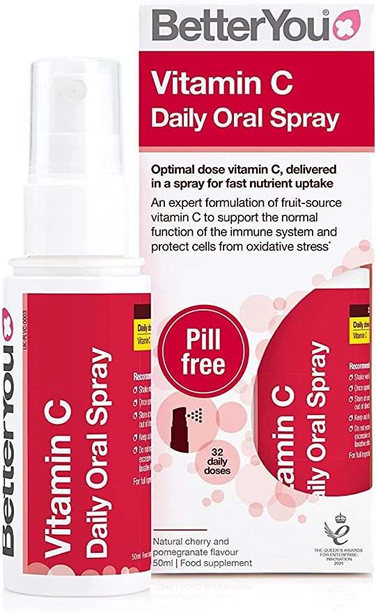 BetterYou Vitamin C Daily Oral Spray, Natural Cherry and Pomegranate - 50 ml.