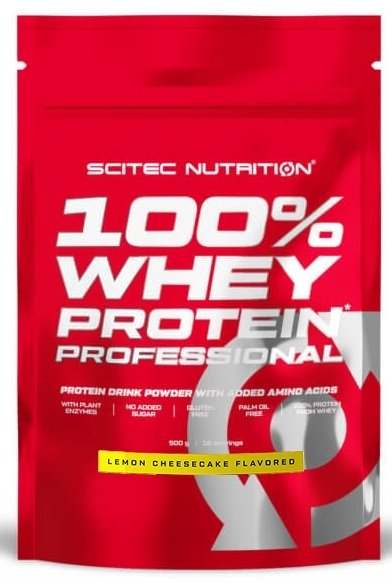 SciTec 100% Whey Protein Professional, Lemon Cheescake - 500 grams