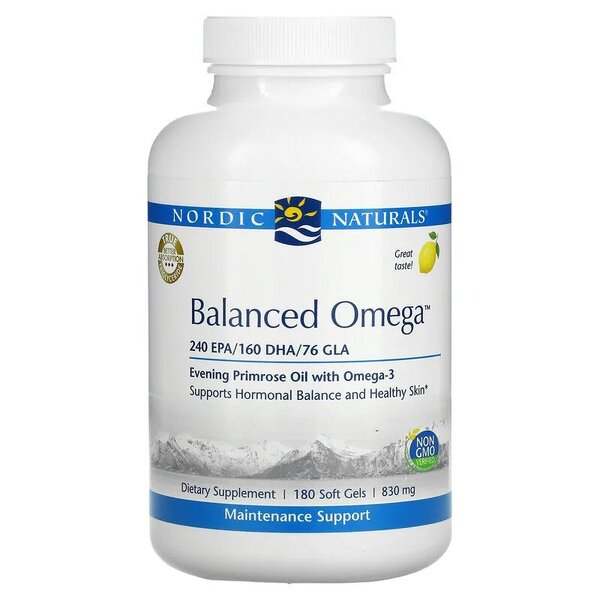 Nordic Naturals Balanced Omega, Lemon - 180 softgels