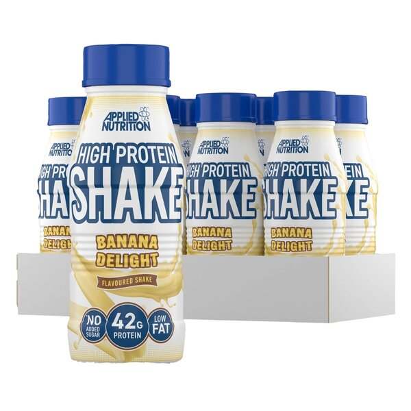 Applied Nutrition High Protein Shake, Banana Delight - 8 x 500 ml.