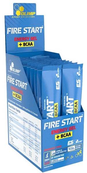 Olimp Nutrition Fire Start Energy Gel + BCAA, Orange - 20 sachets