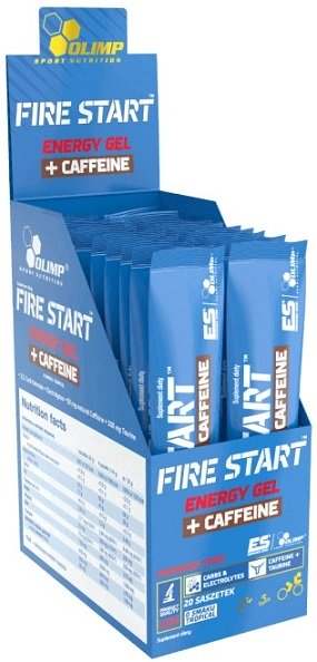 Olimp Nutrition Fire Start Energy Gel + Caffeine, Blackcurrant - 20 sachets