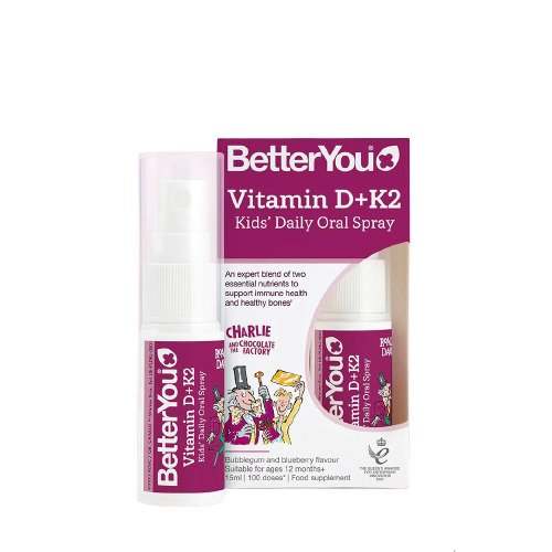 BetterYou Vitamin D+K2 Kid's Daily Oral Spray, Bubblegum & Blueberry - 15 ml.