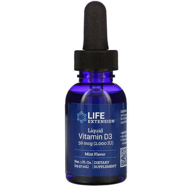 Life Extension Liquid Vitamin D3, 50mcg (Mint) - 29 ml.