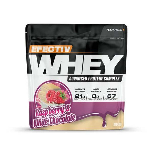 Efectiv Nutrition Whey Protein, Raspberry & White Chocolate - 2000 grams