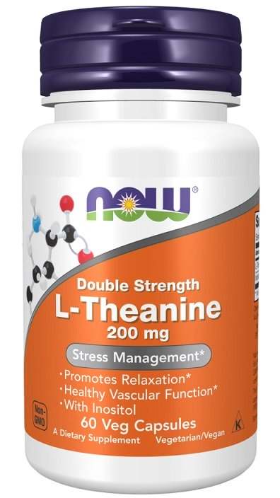 NOW Foods Double Strength L-Theanine, 200mg - 60 vcaps