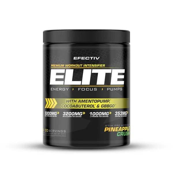 Efectiv Nutrition Elite Pre-Workout, Pineapple Crush - 420 grams