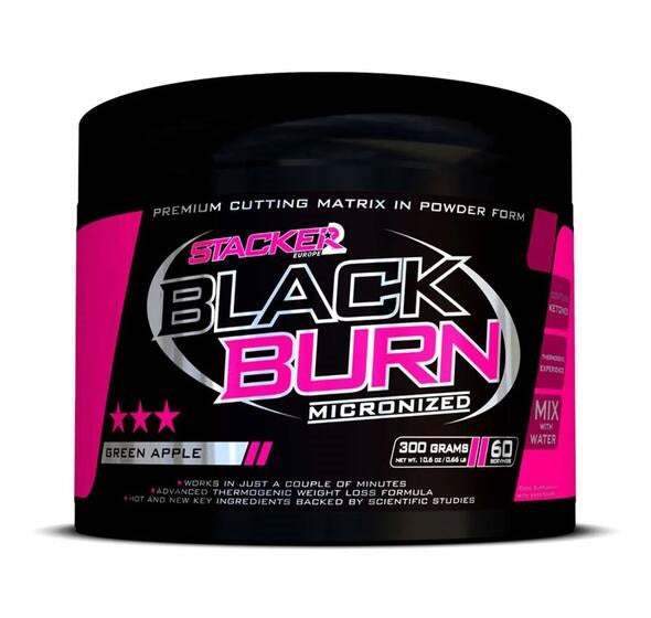 Stacker2 Europe Black Burn Micronized, Green Apple - 300 grams