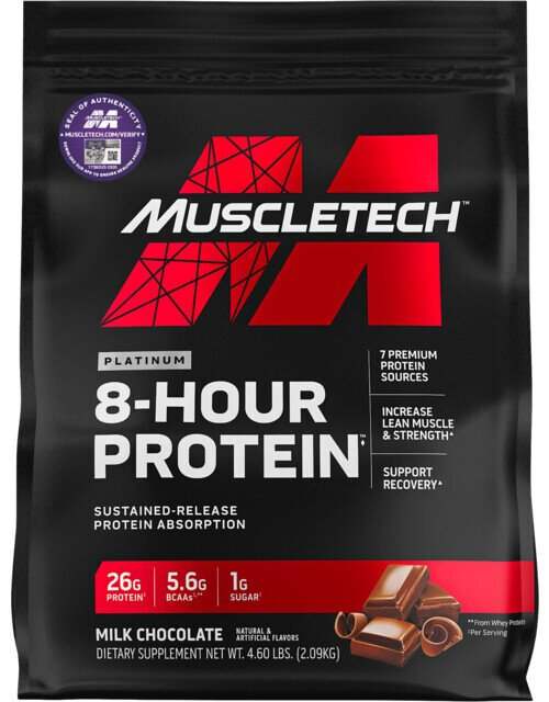 MuscleTech Platinum 8-Hour Protein, Vanilla - 2080 grams