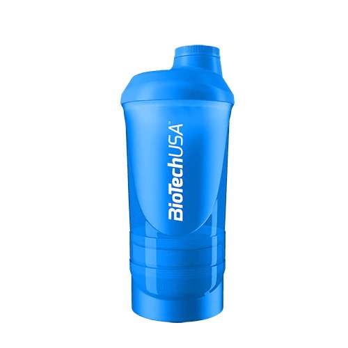 BioTechUSA Accessories Wave+ Shaker, Blue - 600 ml. (+ 200 ml.+ 150 ml.)