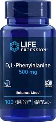 Life Extension D L-Phenylalanine, 500mg - 100 vcaps